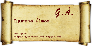 Gyurana Álmos névjegykártya